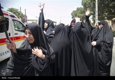 مراسم تشییع پیکر شهید محمدمعین نظری در کرمانشاه