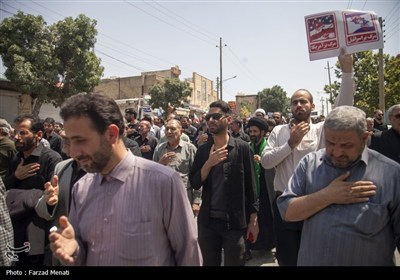 مراسم تشییع پیکر شهید محمدمعین نظری در کرمانشاه
