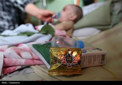 عطر پرچم بانوی کرامت در اتاق کودکان بیمار