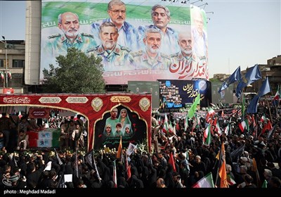Mass Funeral Held in Tehran for Martyrs of Israeli War