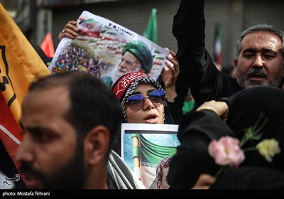 مراسم تشییع پیکر فرماندهان نظامی و دانشمندان کشورمان، که در پی تجاوز اخیر رژیم صهیونیستی
