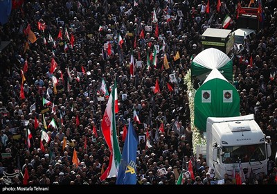مراسم تشییع پیکر فرماندهان نظامی و دانشمندان کشورمان، که در پی تجاوز اخیر رژیم صهیونیستی