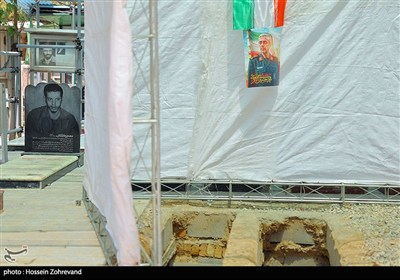 آماده سازی محل خاکسپاری پیکر سردار شهید محمد باقری