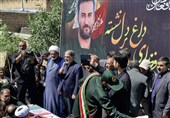 تشییع پیکر شهید مدافع وطن «حسن احمدی» در زاوه خراسان رضوی