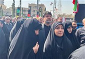 حضور وزیر راه و شهرسازی در مراسم تشییع شهدای اقتدار ملی