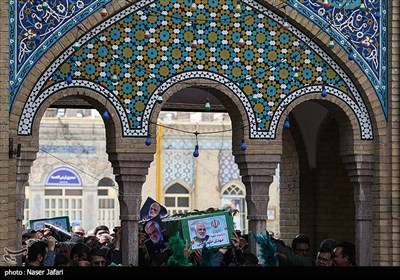 تشییع و تدفین پیکر شهید طهرانچی در حرم حضرت عبدالعظیم حسنی (ع)