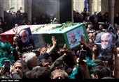 تشییع و تدفین پیکر شهید طهرانچی در حرم حضرت عبدالعظیم حسنی (ع)