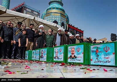 مراسم خاکسپاری شهدای اقتدار ایران در امامزاده صالح (ع)
