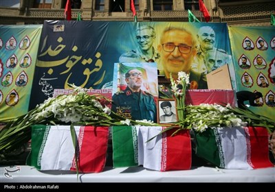 تشییع پیکر سپهید شهید علی شادمانی در همدان