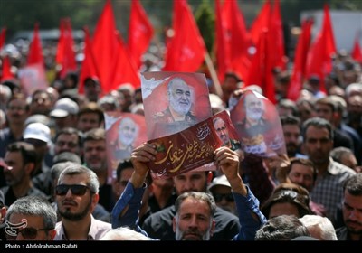 تشییع پیکر سپهید شهید علی شادمانی در همدان