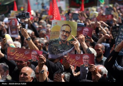 تشییع پیکر سپهید شهید علی شادمانی در همدان