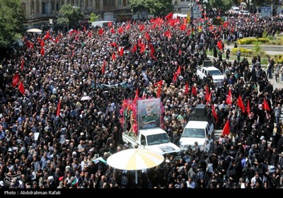 تشییع پیکر سپهید شهید علی شادمانی در همدان