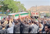 تشییع باشکوه شهید رضا بسطامی در بیجار/ مدافع وطن به خاک سپرده شد+تصویر