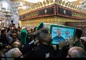تشییع و تدفین پیکر شهید قناعت‌کار در حرم حضرت معصومه(س)