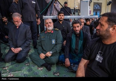 سردار محمد پاکپور، فرمانده کل سپاه در مراسم ختم سرلشکر شهید امیرعلی حاجی‌زاده