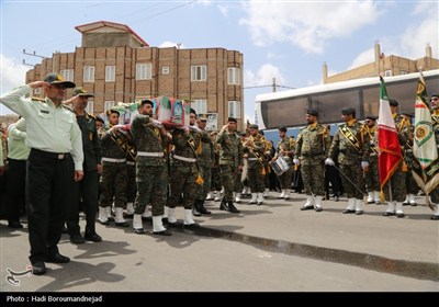 تشییع پیکر مطهر شهید جوان ناجا استوار دوم رضا جباری لقمان