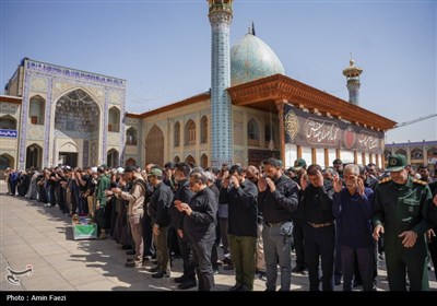 وداع باشکوه با شهید محمد منصوری در حرم مطهر حضرت شاهچراغ (ع)