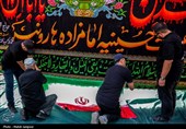 برافراشتن خیمه حسینی زیر سایه گنبد فیروزه‌ای امامزاده هارونیه