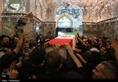 تشییع و تدفین شهید ایزدی در حرم حضرت معصومه(س)