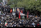 وداع باشکوه امت با سردار مقاومت؛ تشییع حماسی شهید ایزدی در قم+ تصاویر