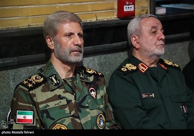 امیر حاتمی فرمانده کل ارتش و سردار جباری در پاسداشت سپهبد شهید حسین سلامی