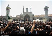حضور دسته‌جات عزاداری تاسوعای حسینی در حرم کریمه اهل بیت(س)