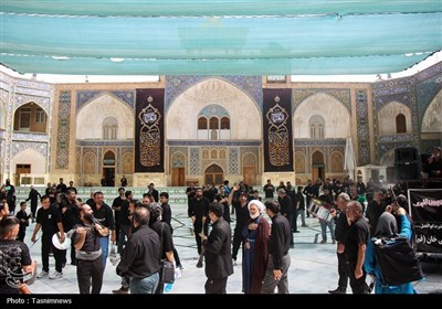 حضور دسته‌جات عزاداری تاسوعای حسینی در حرم کریمه اهل بیت(س)