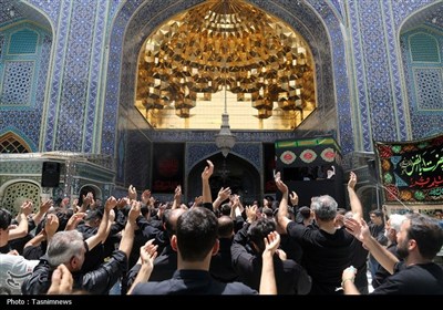 حضور دسته‌جات عزاداری تاسوعای حسینی در حرم کریمه اهل بیت(س)