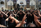 حضور دسته‌جات عزاداری تاسوعای حسینی در حرم کریمه اهل بیت(س)