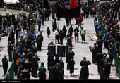 حضور دسته‌جات عزاداری تاسوعای حسینی در حرم کریمه اهل بیت(س)