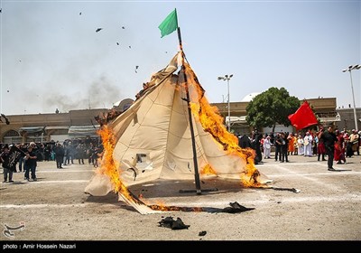 مراسم خیمه سوزان ظهر عاشورا – قزوین