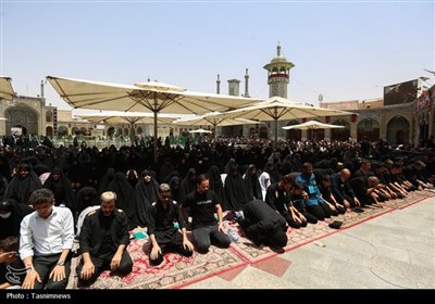 اقامه باشکوه نماز ظهر عاشورا در حرم حضرت معصومه(س)