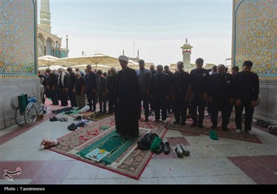 اقامه باشکوه نماز ظهر عاشورا در حرم حضرت معصومه(س)