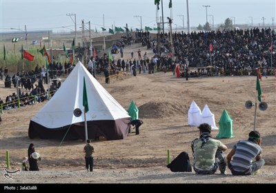 آئین سنتی خیمه‌برداری نوش‌آباد برگزار شد