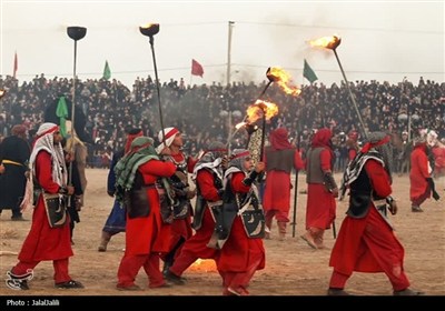 آئین سنتی خیمه‌برداری نوش‌آباد برگزار شد