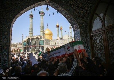 تشییع دو شهید حملات رژیم صهیونیستی در حرم حضرت معصومه(س)