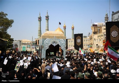 تشییع دو شهید حملات رژیم صهیونیستی در حرم حضرت معصومه(س)