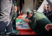 استقبال باشکوه از پیکر سردار شهید غلامحسین غیبپرور در فرودگاه شیراز