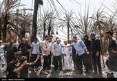 دیدار و گفتگوی استاندار خوزستان با مردم روستای کوت‌شنوف آبادان