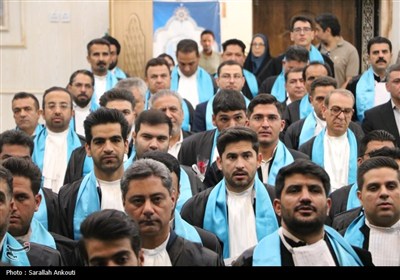 آیین تحلیف 130 کارآموز وکالت کانون وکلای قوه قضائیه در کرمان