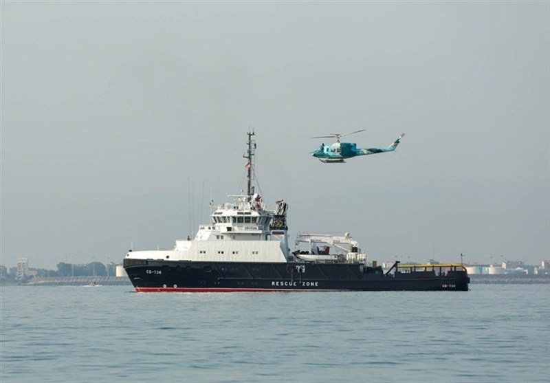 Прибытие судна СБ-738 ВМФ  оссии в район проведения военно-морских учений на Каспийском море