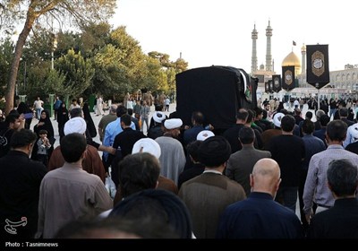 تشییع پیکر آیت‌الله غلامعلی نعیم‌آبادی در حرم حضرت معصومه(س)