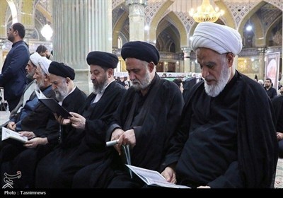 تشییع پیکر آیت‌الله غلامعلی نعیم‌آبادی در حرم حضرت معصومه(س)