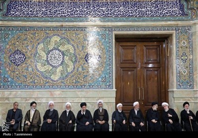تشییع پیکر آیت‌الله غلامعلی نعیم‌آبادی در حرم حضرت معصومه(س)