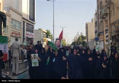 تشییع و خاکسپاری شهید مدافع امنیت ستوان سوم محمدرضا مصیبی در بوشهر