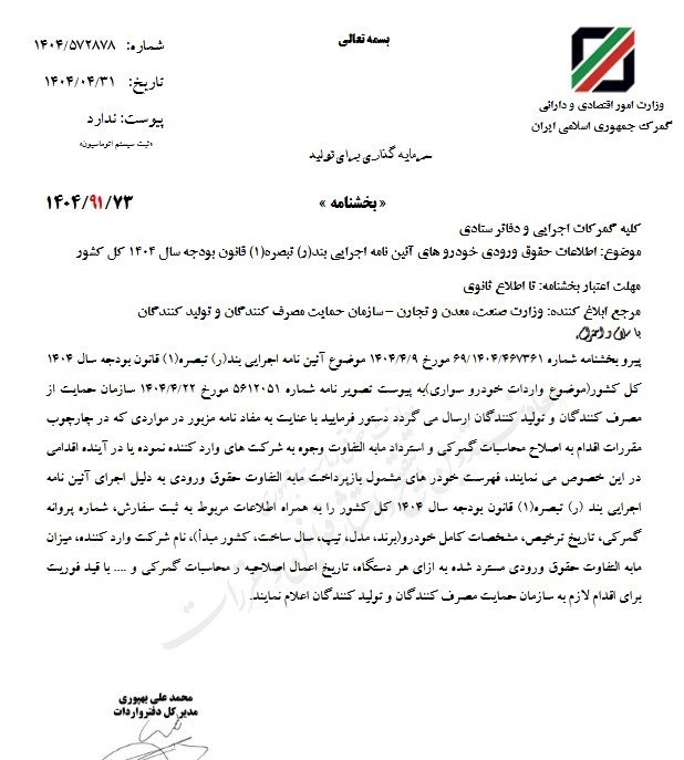بازپرداخت حقوق ورودی خودروهای وارداتی کلید خورد 2