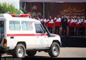 رزمایش نیروهای جمعیت هلال احمر اعزامی به مراسم اربعین حسینی
