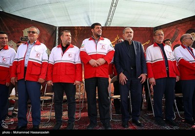 رزمایش نیروهای جمعیت هلال احمر اعزامی به مراسم اربعین حسینی