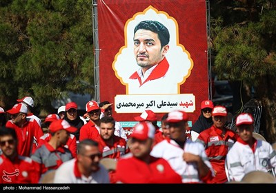رزمایش نیروهای جمعیت هلال احمر اعزامی به مراسم اربعین حسینی