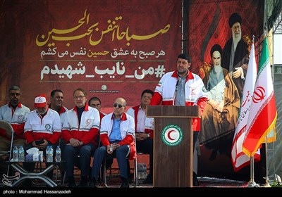 رزمایش نیروهای جمعیت هلال احمر اعزامی به مراسم اربعین حسینی
